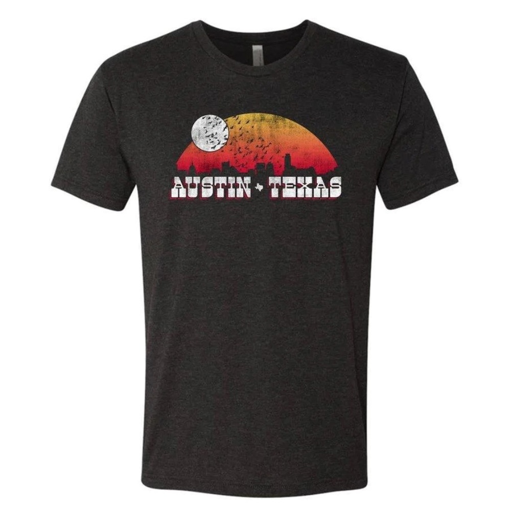 Austin Blanks Austin Skyline Adult Unisex Size Small T Shirt Charcoal Gray